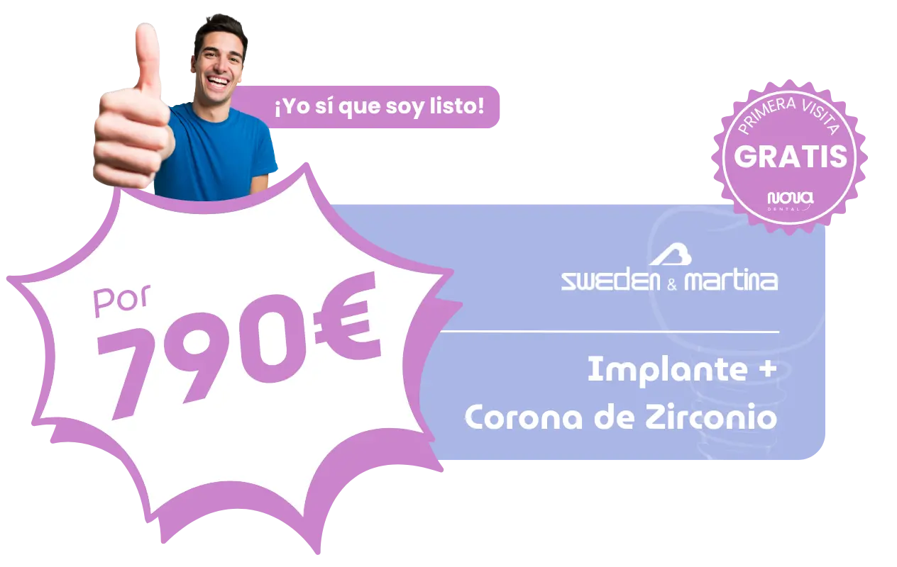 Banner de precio de implantes dentales