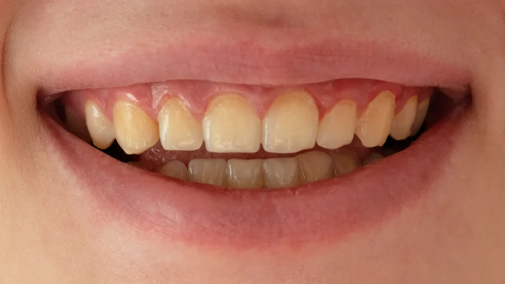 Sonrisa con dientes amarillos